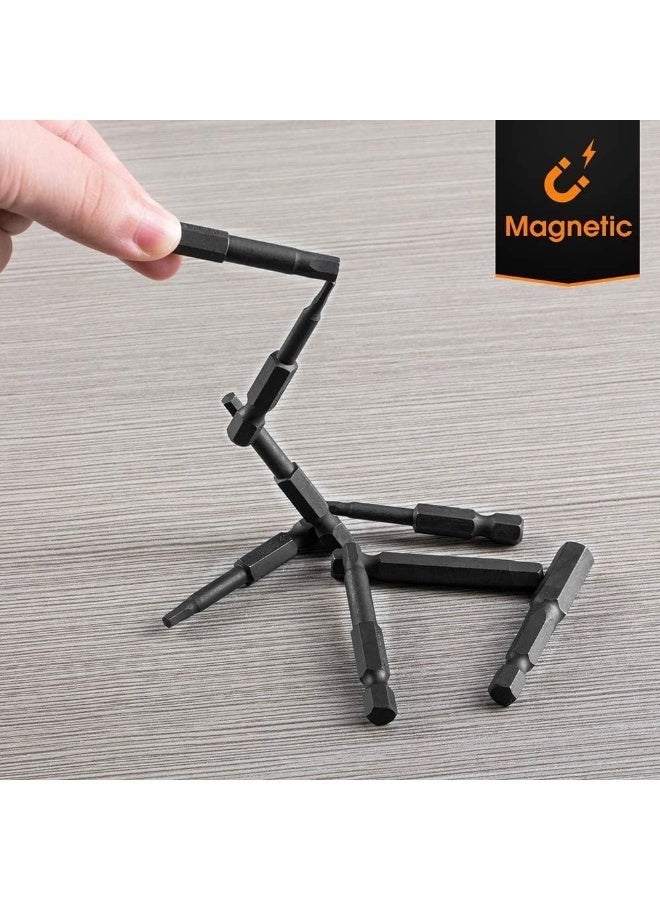 jaexest 10PCS هيكس رأس ألين مفتاح الحفر بت مجموعة ، S2 الصلب هيكس رأس مسمار بت مجموعة ، مع المغناطيسي ، 1.5-8mm متري ، 1/4 بوصة هيكس شانك ، 2 بوصة طول ، للمفتاح اليدوي والمدربات الكهربائية - Image 4